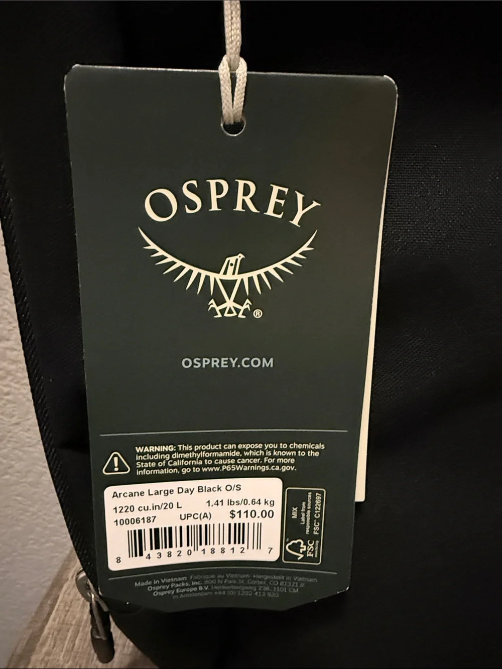 Osprey Arcane Large 20 L Daypack Backpack (Unisex) Brand New with tags